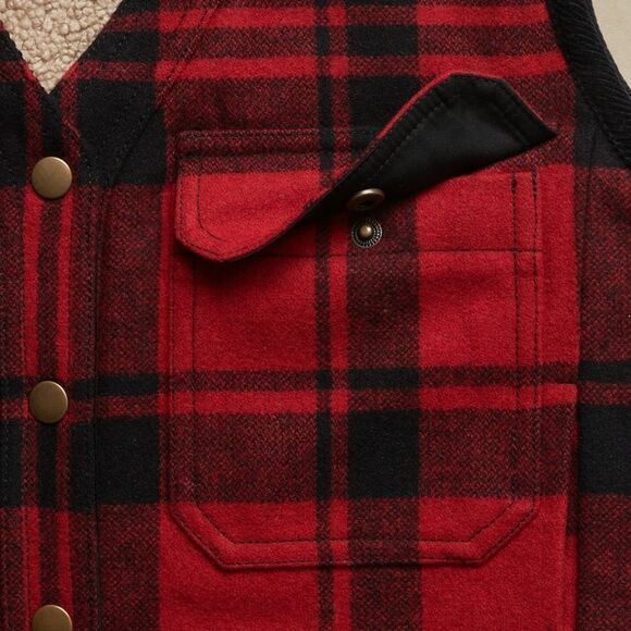 Banana Republic wool blend Reversible plaid vest size s - Picture 5 of 14